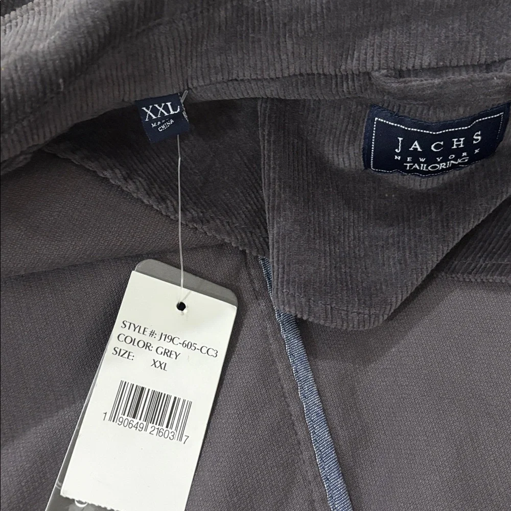 Jachs New York Gray Corduroy 2‎ Button Sport Jacket Men's Size XXL NWT